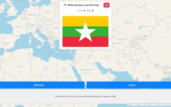 Bayraq Quiz oyununda tanınması üçün göstərilən bayraq