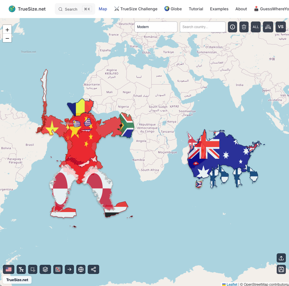 रचनात्मक विश्व मानचित्र कला - देश के आकारों से बना वर्ल्ड वॉरियर