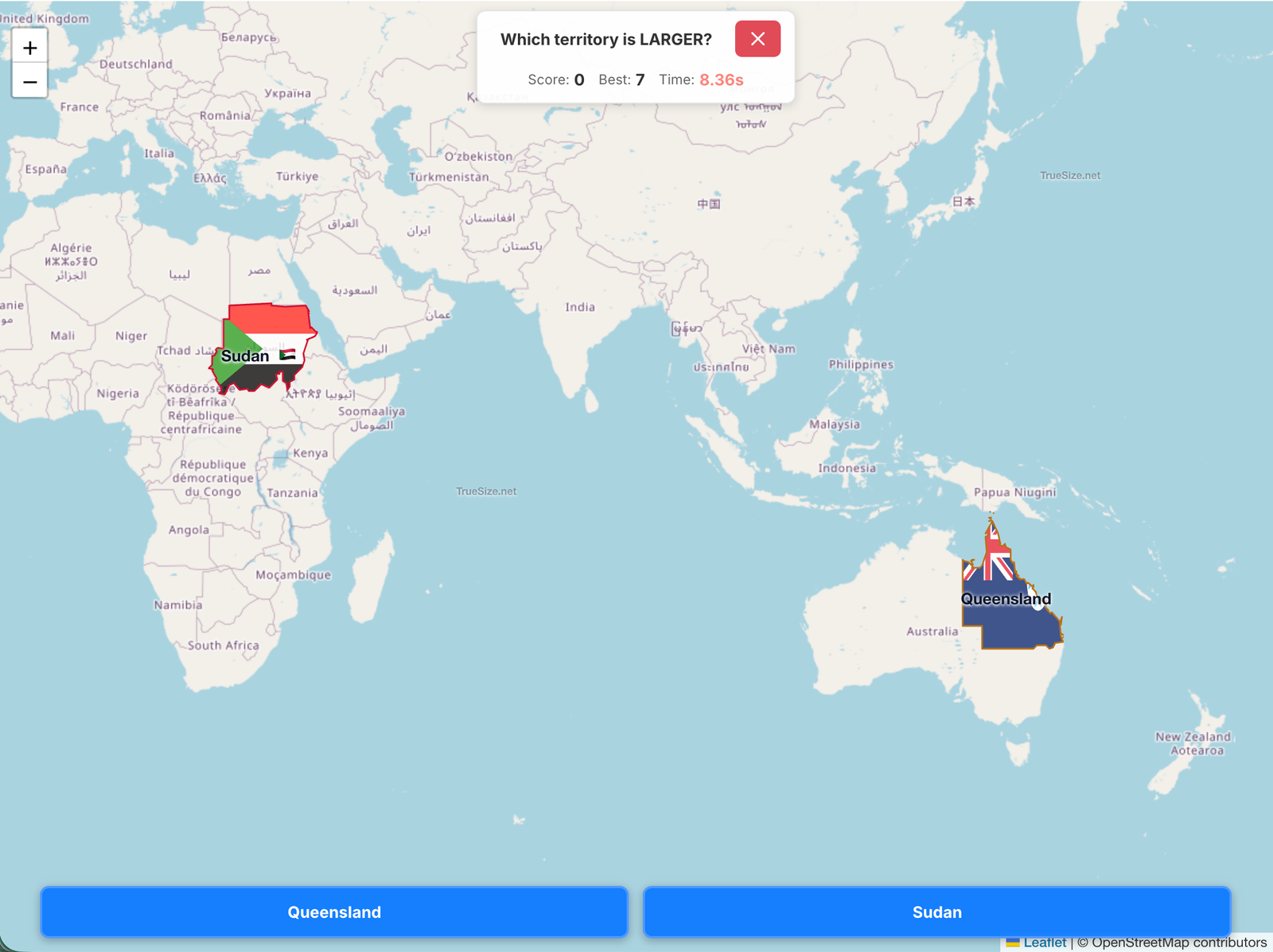 चुनें कौन सा देश बड़ा है