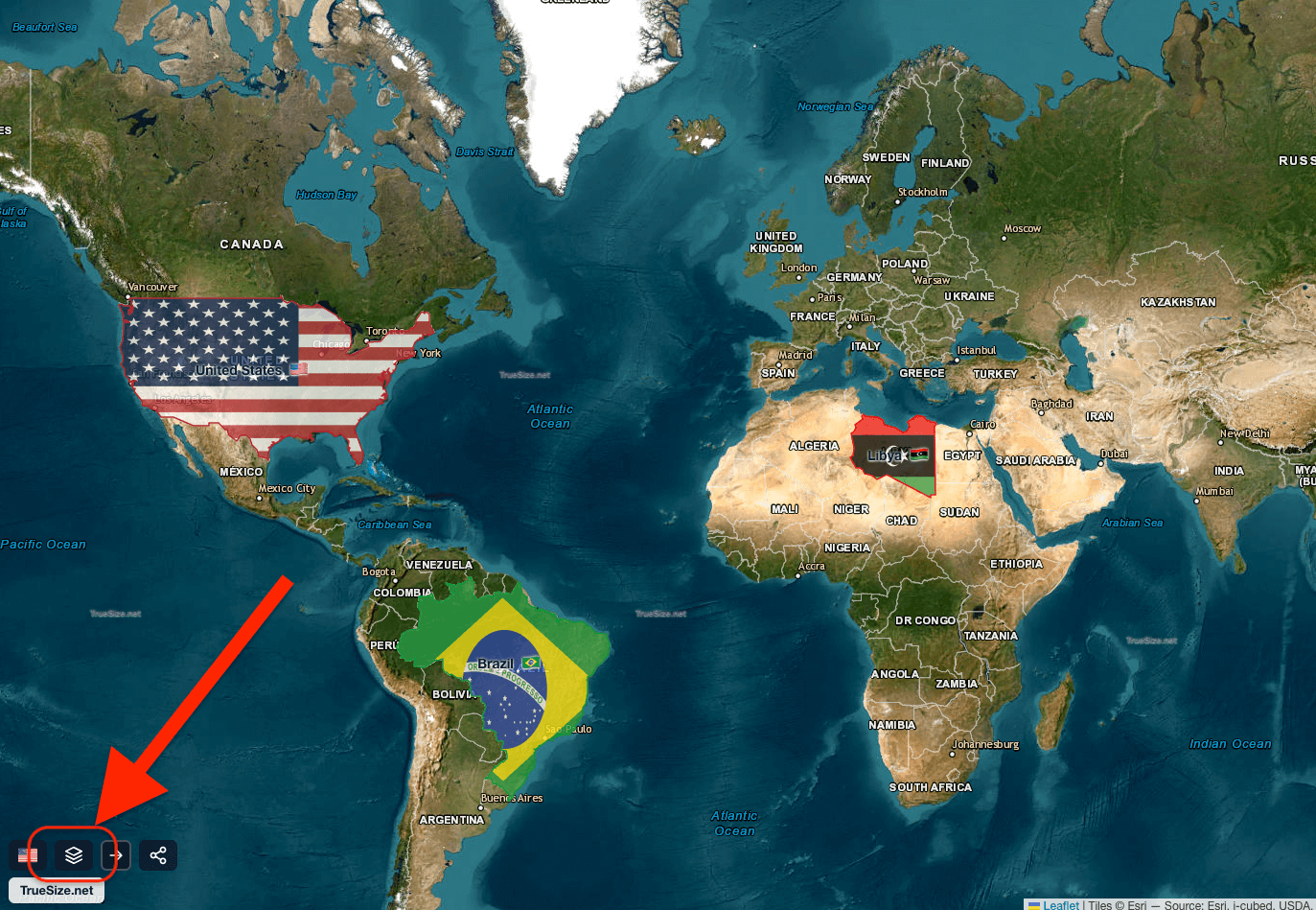 Basemap type selector showing OSM, Satellite, Hybrid options